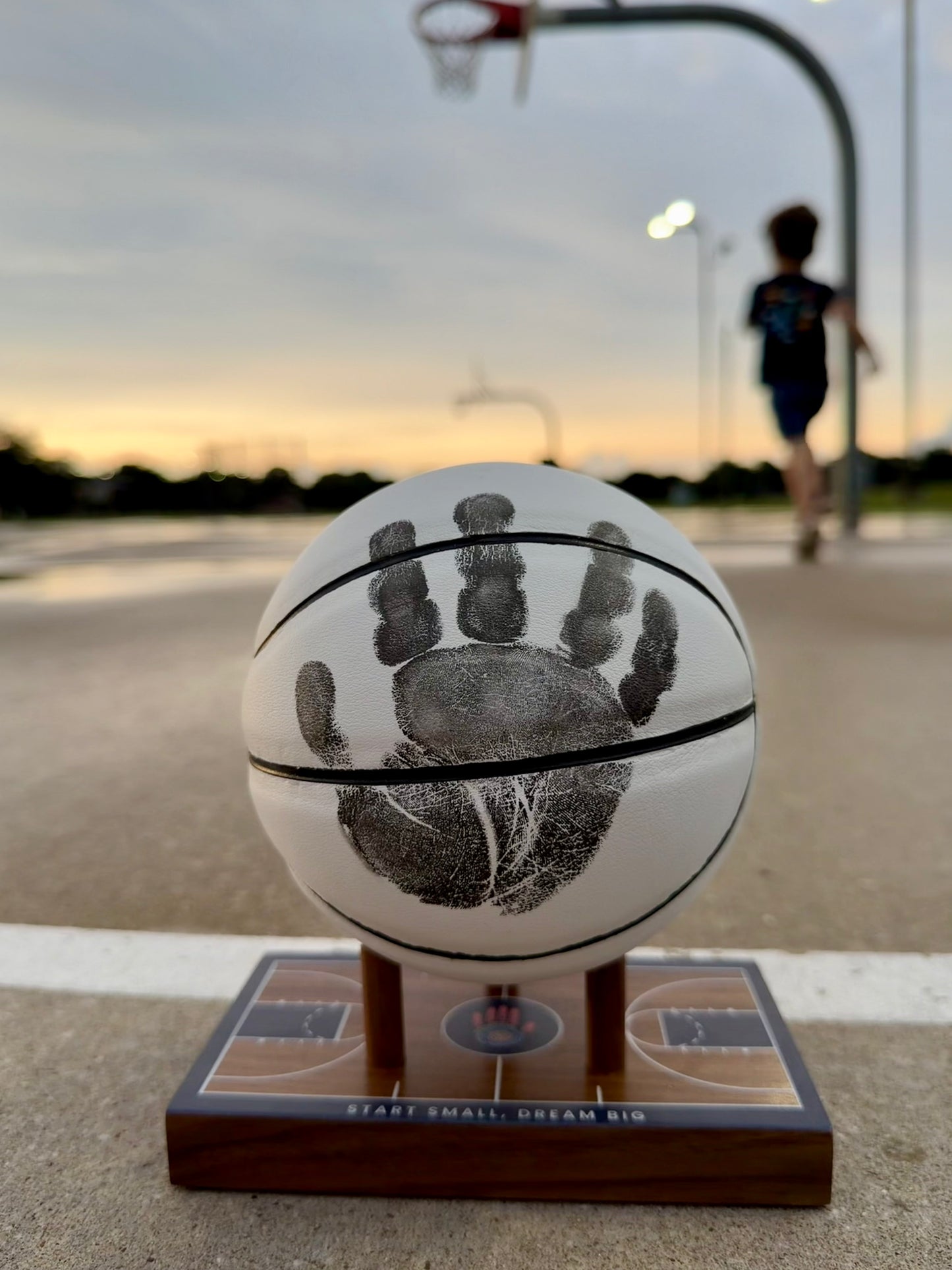 Basketball Handprint Kit Walnut